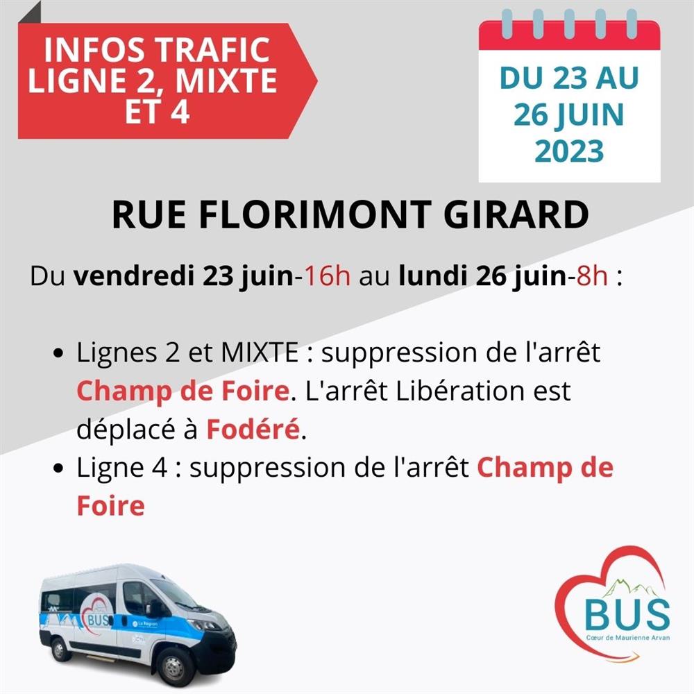 INFO TRAFIC - DU 23 AU 26 JUIN